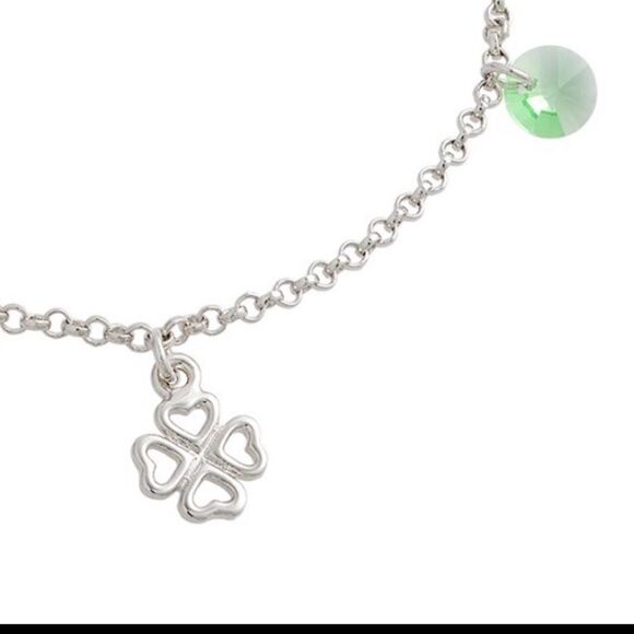 CHRYSOLITE LUCK WISHES BRACELET + WHITE RHODIUM PLATED NEW - Picture 2 of 6